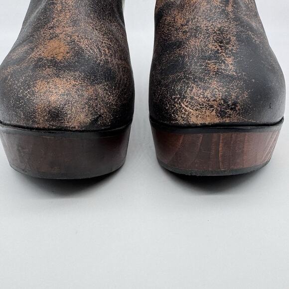 Bed Stu Womens Bruges Boot Bootie Size 9 Distressed Brown Wedge Boho Western - Picture 11 of 15